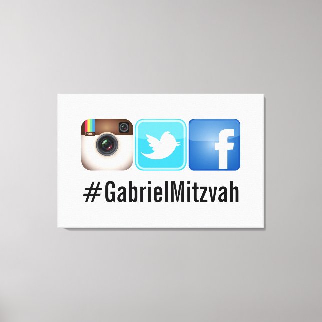 Toile Photos de la fête Hashtag PixDezines Sign (Recto)