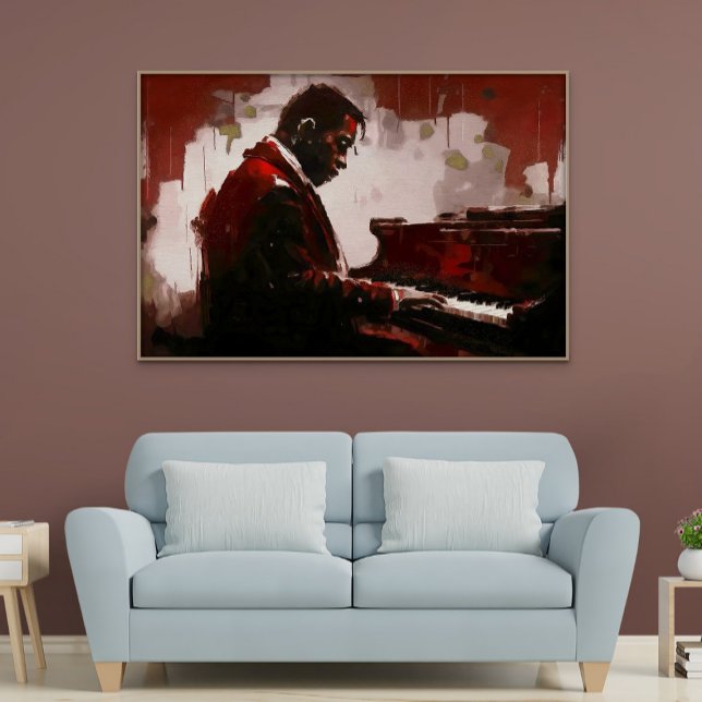 Toile Pianiste de bar de nuit (Late night bar pianist)