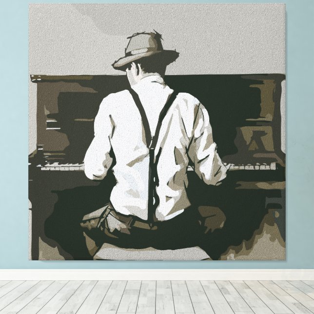 Toile Pianiste de Charme en Harmonie (Insitu (Plancher de Bois))