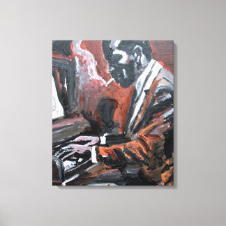 Toile Pianiste de jazz néo-expressionniste