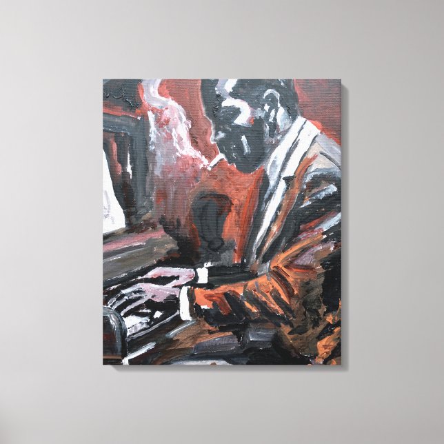 Toile Pianiste de jazz néo-expressionniste (Recto)