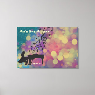 Toile Piano Player Girl Bat mitzvah Connexion Board
