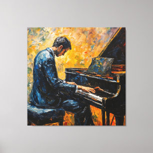 Toile Piano Player - Peinture à l'huile