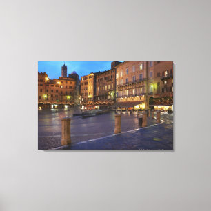 Toile Piazza Del Campo au crépuscule, Sienne