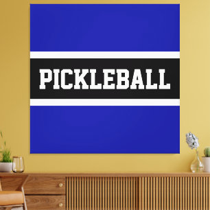 Toile PICKLEBALL AMUSANT Royal Navy Bleu Bleu Blanc rayu