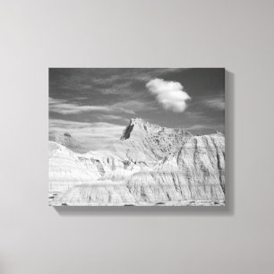 Toile Pics noirs et blancs en dentelle dans les Badlands