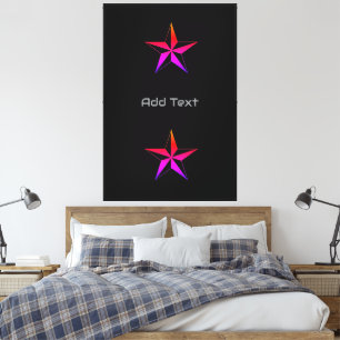 Toile Pièce de déclaration inspirée d'une étoile vibrant