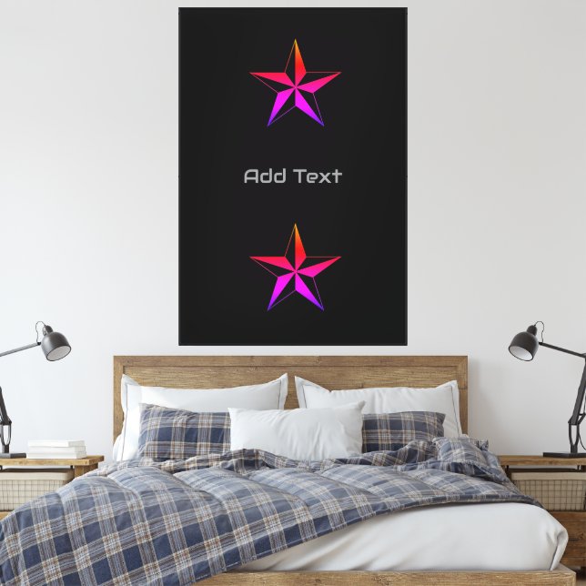 Toile Pièce de déclaration inspirée d'une étoile vibrant (Insitu(Chambre))