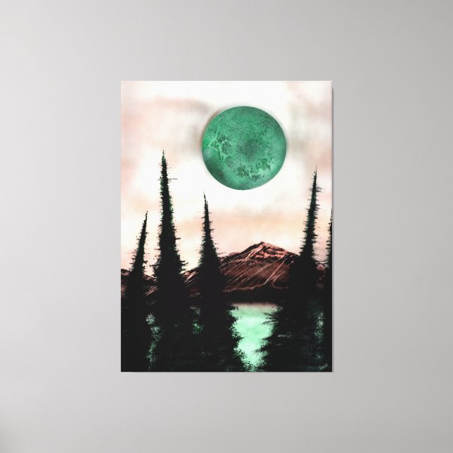 Toile Pièce de relevé de terrain de la lune de forêt sur (Recto)