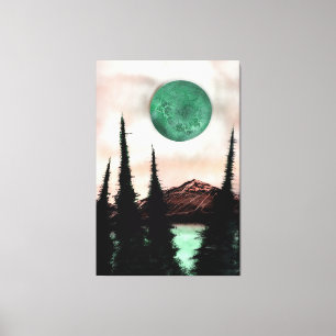 Toile Pièce maîtresse surréaliste de la lune de la forêt