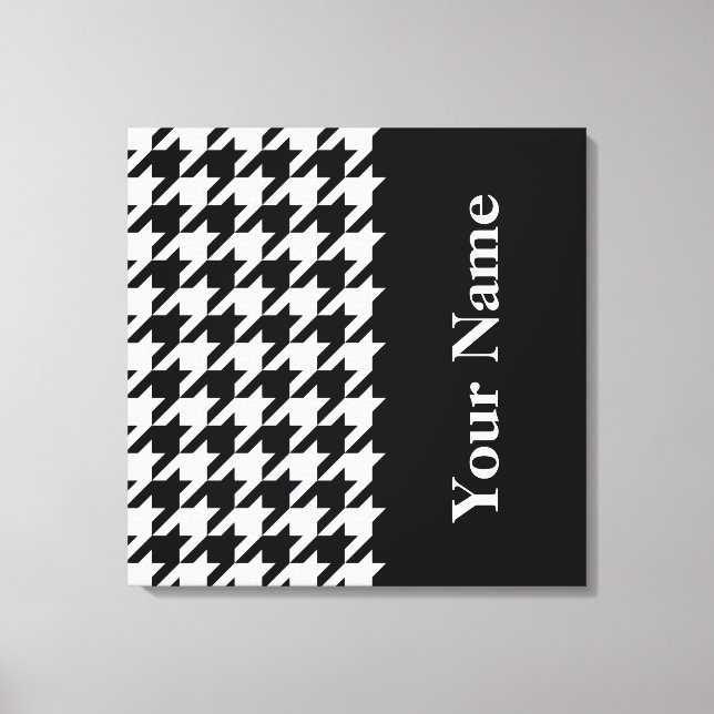Toile Pied de fond noir élégant avec nom (Recto)
