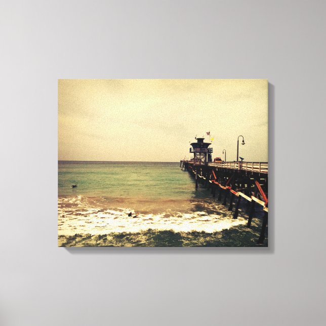 Toile Pier San Clemente-toile-surf en orage (Recto)