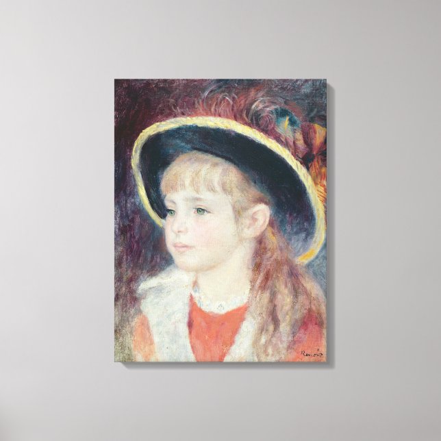 Toile Pierre A Renoir | Jeune fille dans un Casquette bl (Recto)