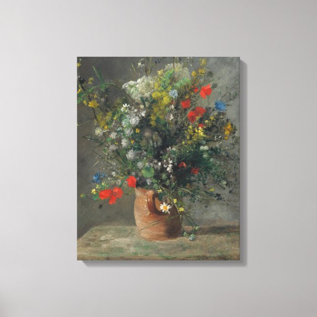 Toile Pierre-Auguste Renoir - Fleurs dans un vase 1866 (Recto)