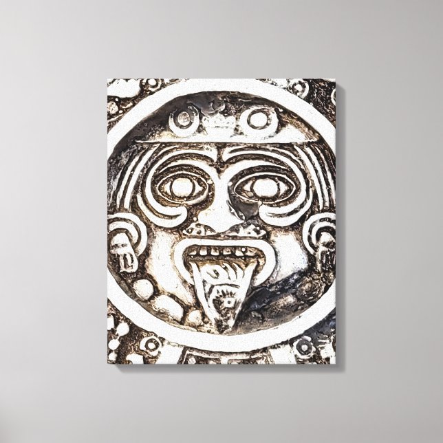 Toile Pierre sculptée Mayan Aztec MesoAmerican Sun Calen (Recto)