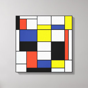 Toile Piet Mondrian Composition A - Art Moderne Abstrait