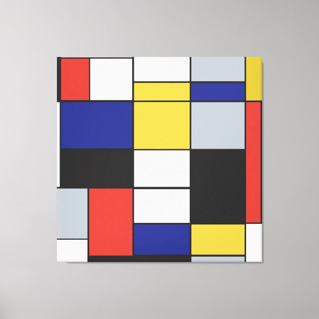 Toile Piet Mondrian - Composition Abstrait géométrique (Recto)