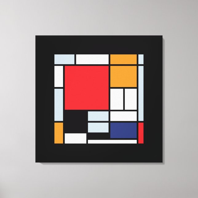 Toile Piet Mondrian - Composition avec grand plan rouge (Recto)
