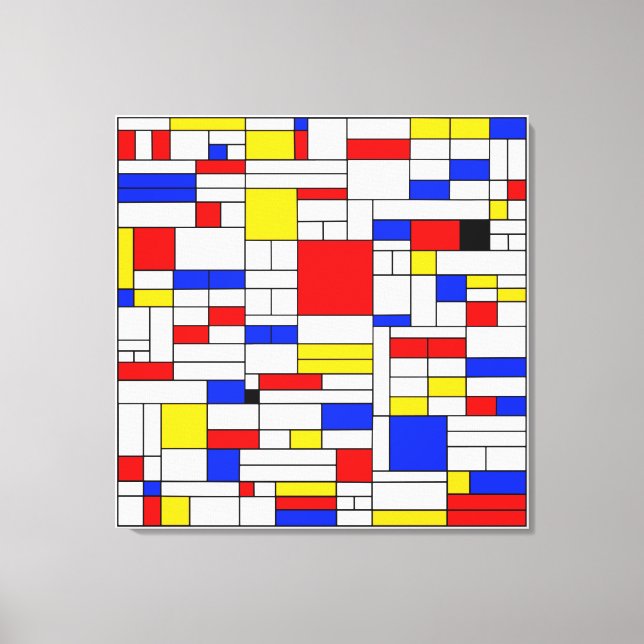 Toile Piet Mondrian Style Art Abstrait (Recto)