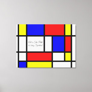 Toile Piet Mondrian Style Art Cote ou votre texte