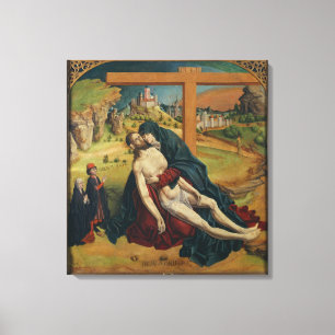 Toile Pieta avec deux donateurs (huile sur le panneau)