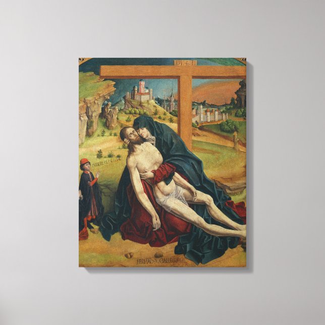 Toile Pieta avec deux donateurs (huile sur panneau) (Recto)