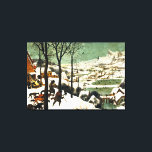Toile Pieter Bruegel Hunters dans la neige<br><div class="desc">Pieter Bruegel Chasseurs dans l'enveloppe de toile de neige. Peinture à l'huile sur bois à partir de 1565. Pieter Bruegel l'Ancien fut l'un des grands peintres de la Renaissance du Nord. Hunters in the Snow est l’une des peintures les plus célèbres de l’artiste. L'oeuvre présente des chasseurs et leurs chiens...</div>
