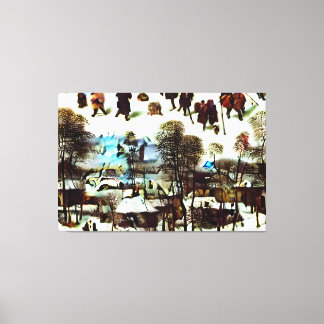 Toile Pieter Bruegel l'Ancien, Les Chasseurs dans la nei