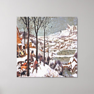 Toile Pieter Bruegel l'Ancien. Les Chasseurs dans la nei
