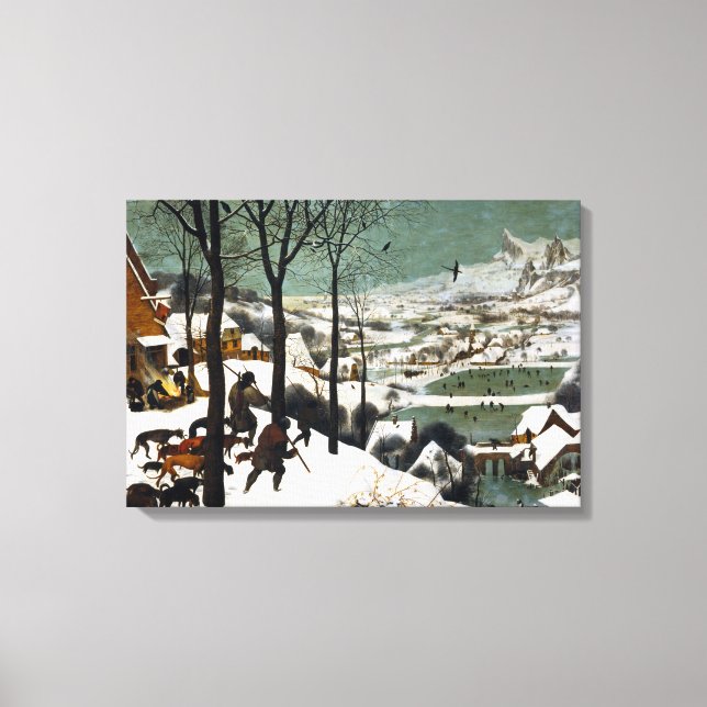 Toile Pieter Bruegel les Chasseurs d'Aînés dans la neige (Recto)