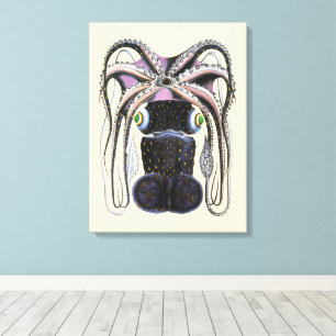 Toile Pieuvre ou calmar géant, Animaux de la vie marine 