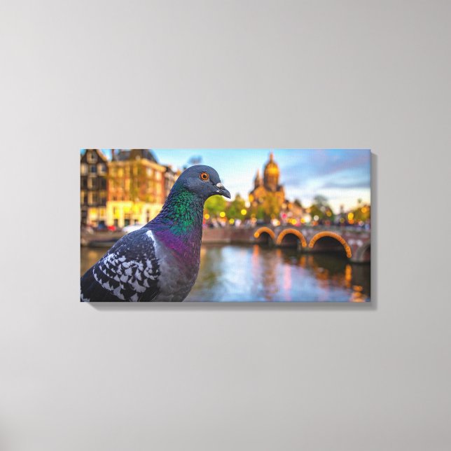 Toile Pigeon en ville (Recto)