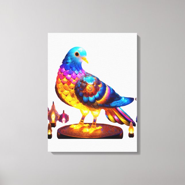 Toile Pigeon urbain rayonnant (Recto)
