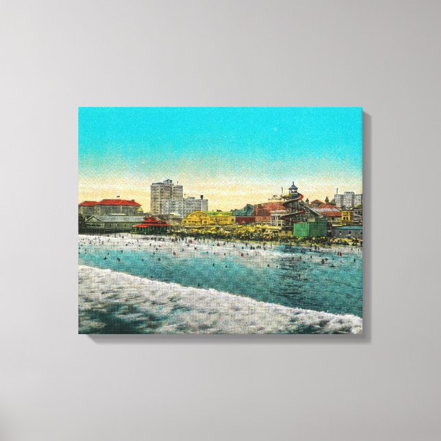 Toile Pike Front et Long Beach, Californie (Recto)