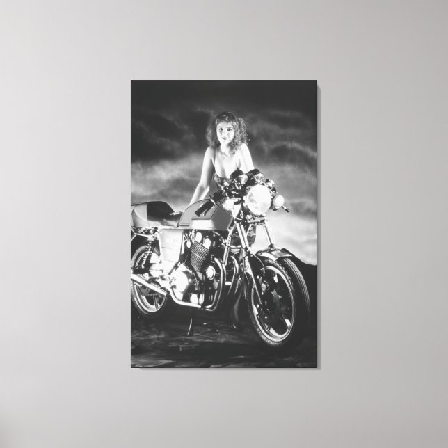 Toile Pin-Up Classique Moto Classique (Recto)