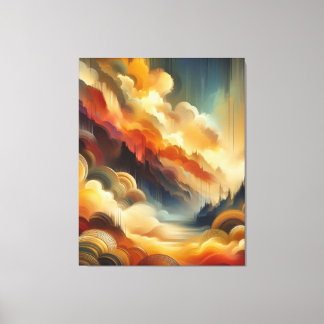 Toile Pinceau Abstrait chaud