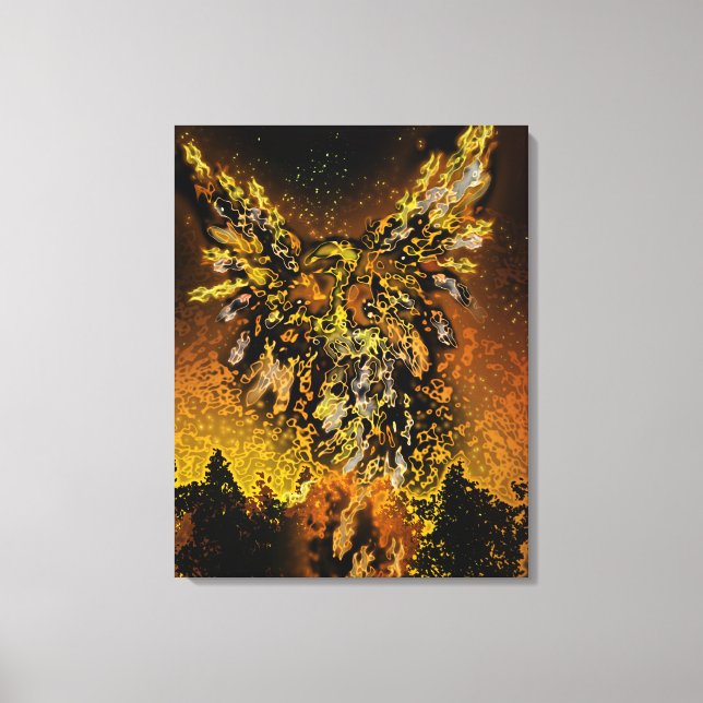 Toile Pinceau aérien Orange Phoenix  (Recto)