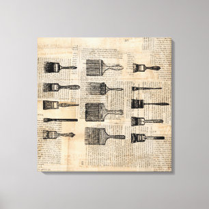 Toile Pinceaux vintages Pinceau Peinture Brosse Journal