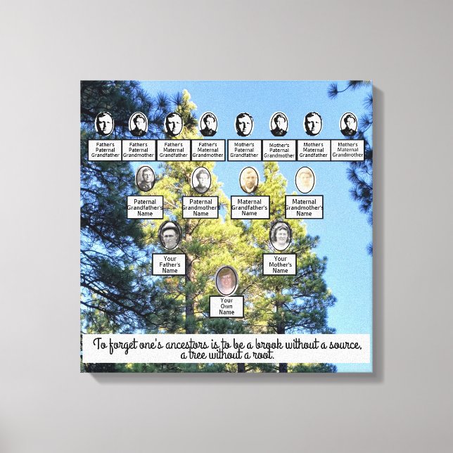 Toile Pinède Arbre Famille Quatre Génération Canvas Art (Recto)