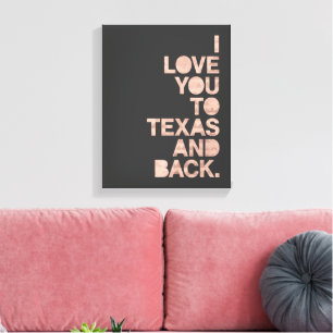 Toile Pink Grey Aimez-vous au Texas et retour