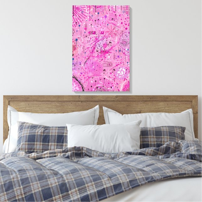 Toile Pink Maximalist Abstract: Raspberry Sundae (Insitu(Chambre))