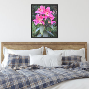 Toile Pink Oriental Lilies Floral