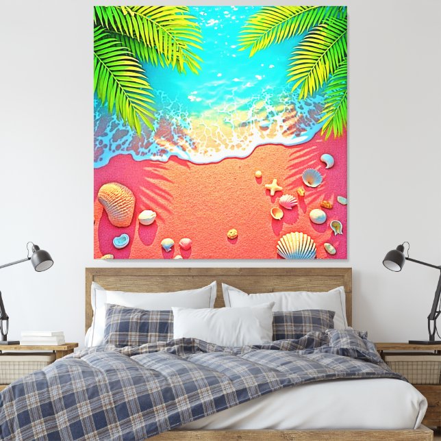Toile Pink Sand Beach Paradise Design (Insitu(Chambre))