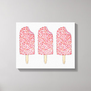 Toile Pink Strawberry Eclair Popsicles Art Popsicle