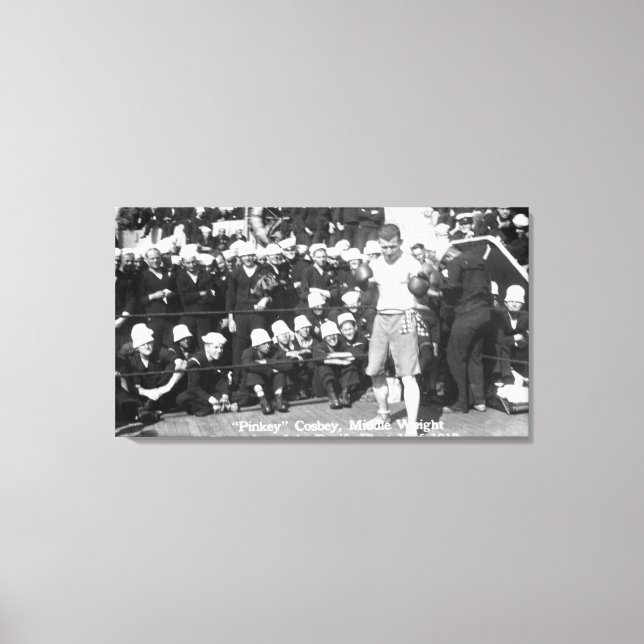 Toile Pinkey Cosbey Se préparer pour un match de boxe (Recto)