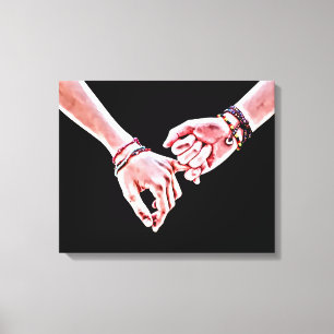 Toile Pinky Swear Lovers mains Peinture numérique