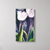 Pintura de tulipanes en acrilico