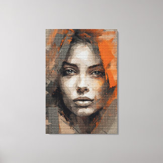 Toile Pintura rosto de mulher Impressão Canvas Premium 