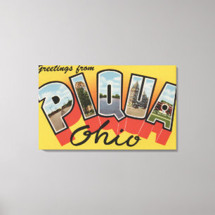 Toile Piqua, lettre ScenesPiqua, OH d'OhioLarge