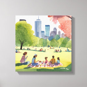 Toile Pique-nique commun de Boston   Peinture d'aquarell